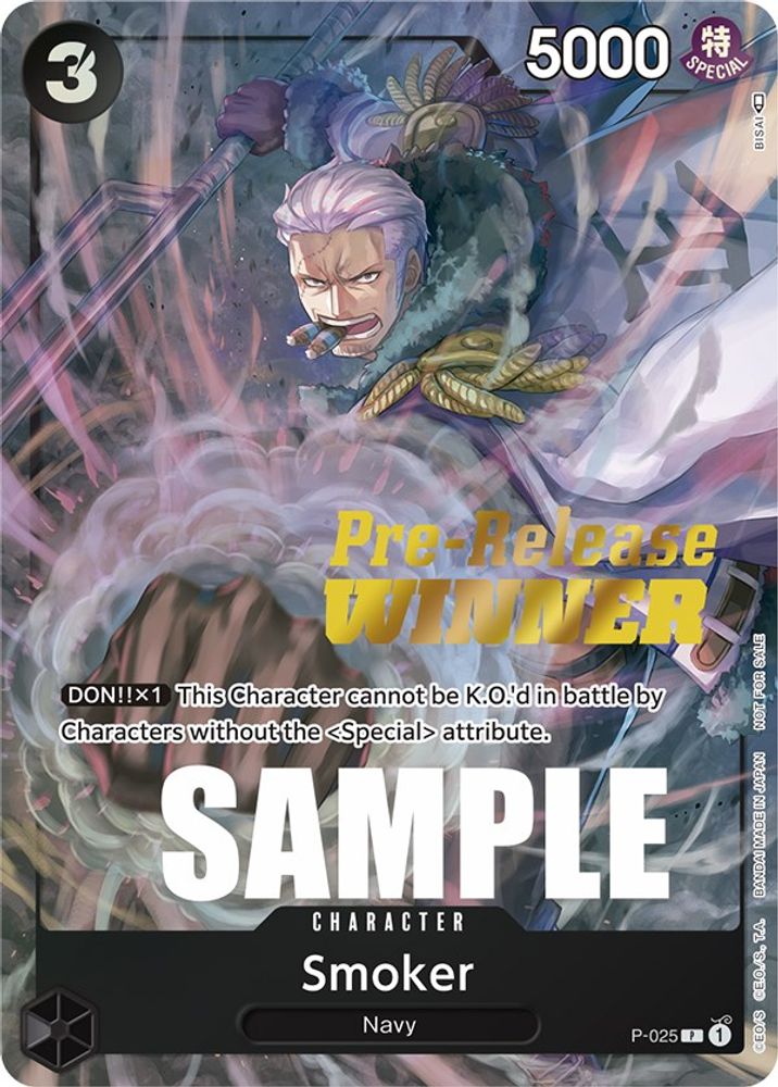 Smoker [Pre-Release Winner] P-025 One Piece Card Game