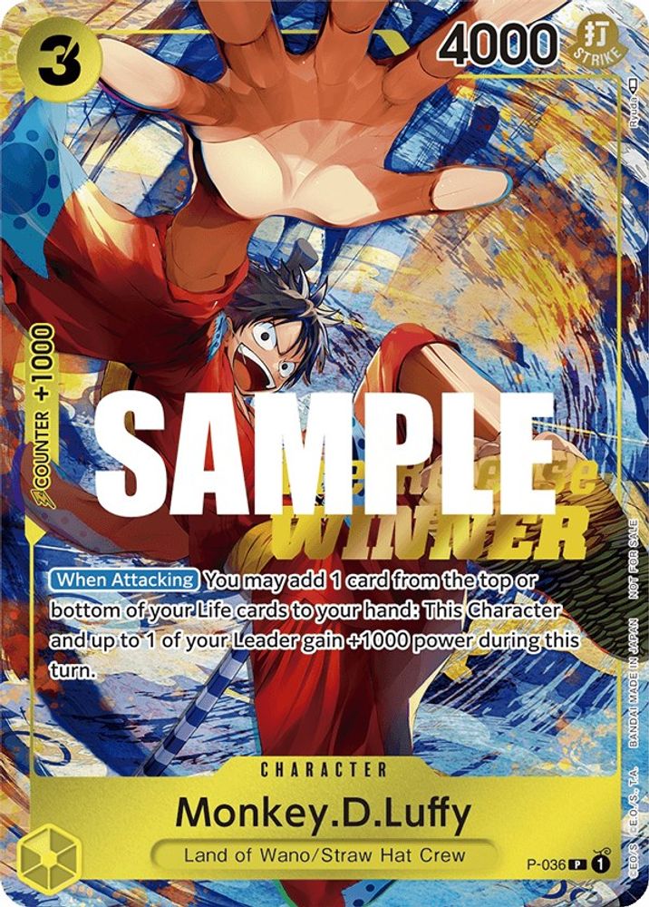 Monkey.D.Luffy [Pre-Release Tournament Winner] P-036 One Piece Card Game