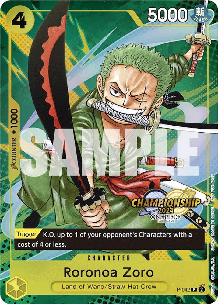 Roronoa Zoro [Championship] P-042 One Piece Card Game
