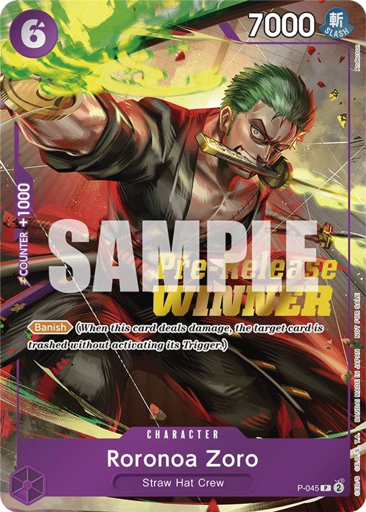 Roronoa Zoro [Pre-Release Winner] P-045 One Piece Card Game
