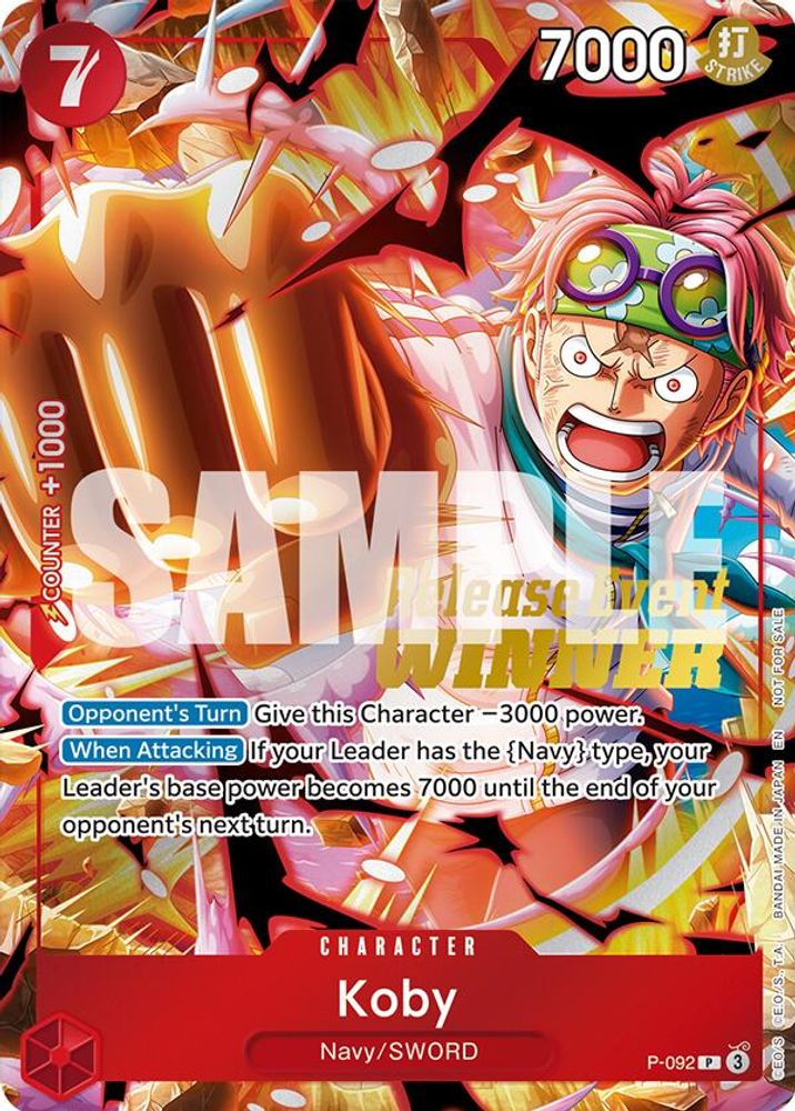 Koby [Release Event Winner] P-092 One Piece Card Game