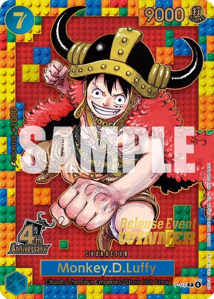 Monkey.D.Luffy [4th Anniversary] P-110 One Piece Card Game