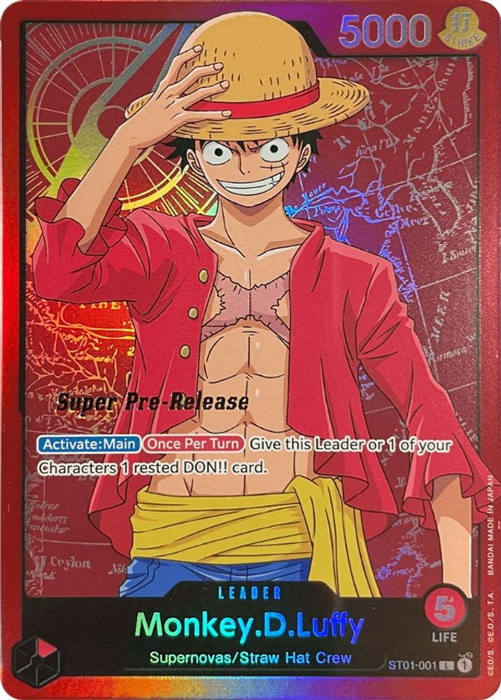Monkey.D.Luffy [Super Pre-release] ST01-001 One Piece Card Game