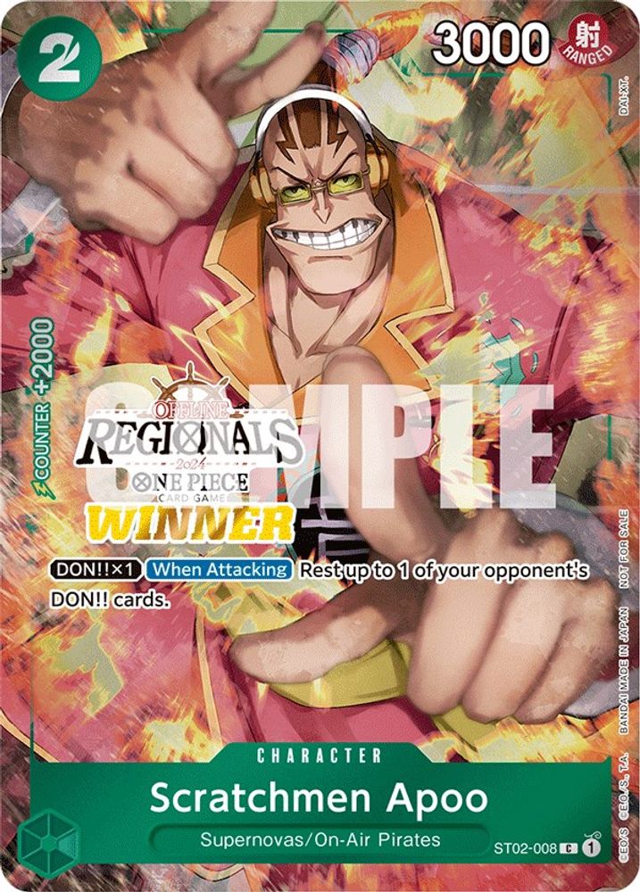 Scratchmen Apoo [Offline Regionals Winner] ST02-008 One Piece Card Game