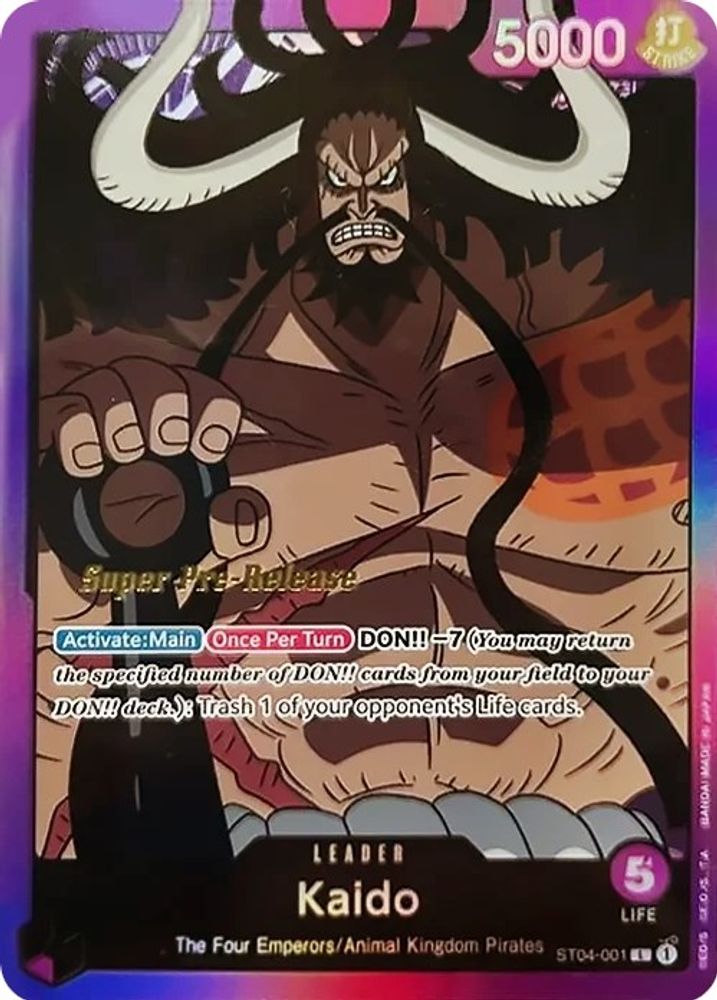 Kaido [Super Pre-release] ST04-001 One Piece Card Game
