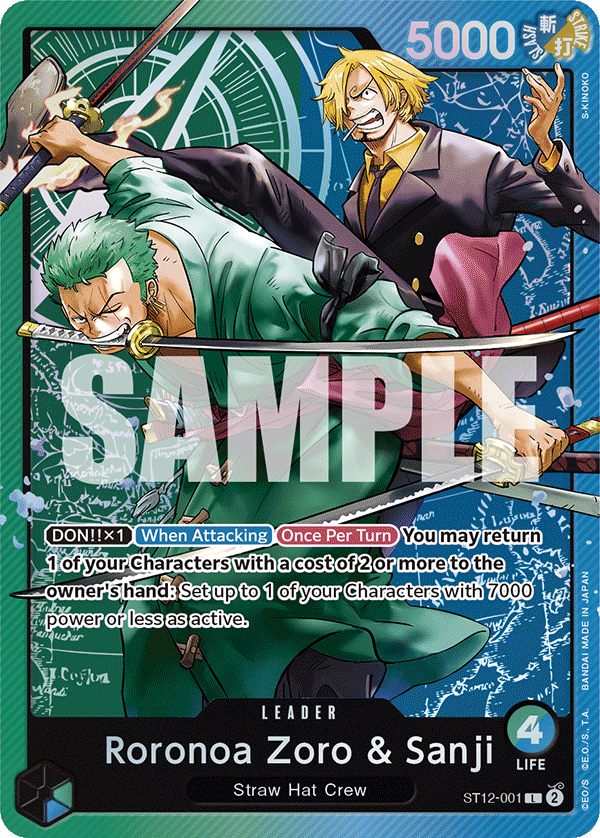 Roronoa Zoro &amp; Sanji ST12-001 One Piece Card Game