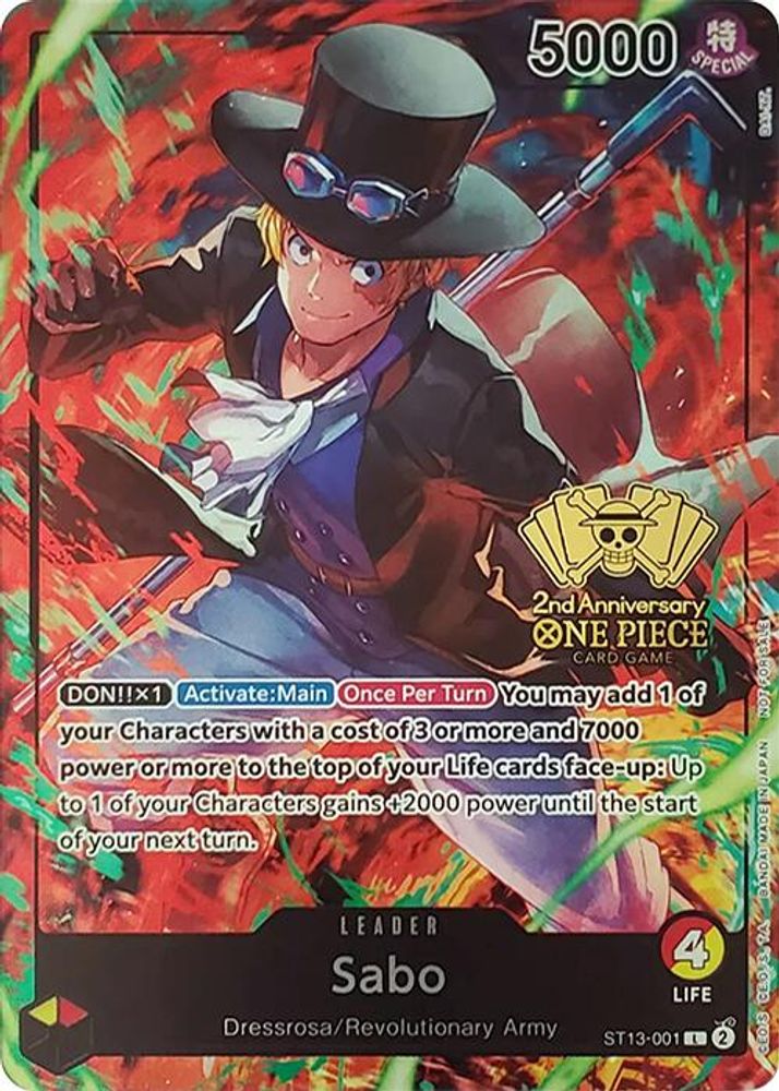 Sabo [2nd Anniversary] ST13-001 One Piece Card Game