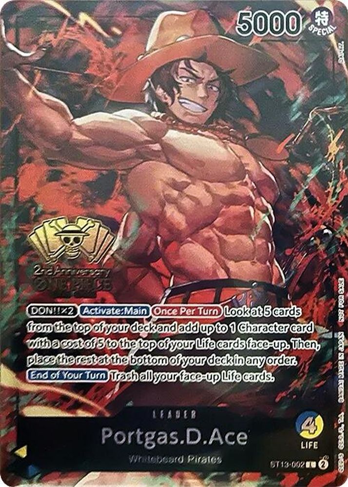 Portgas.D.Ace [2nd Anniversary] ST13-002 One Piece Card Game