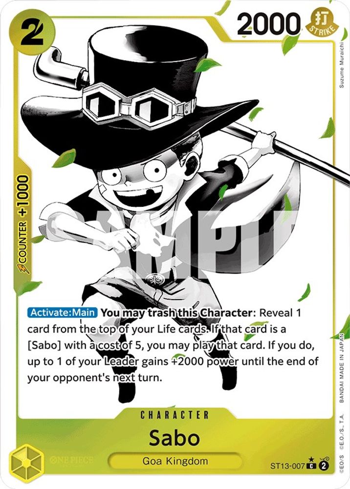 Sabo [Alternate Art] ST13-007 One Piece Card Game
