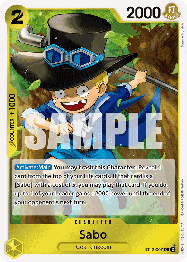 Sabo [Foil PRB-02] JP ST13-007 One Piece Card Game