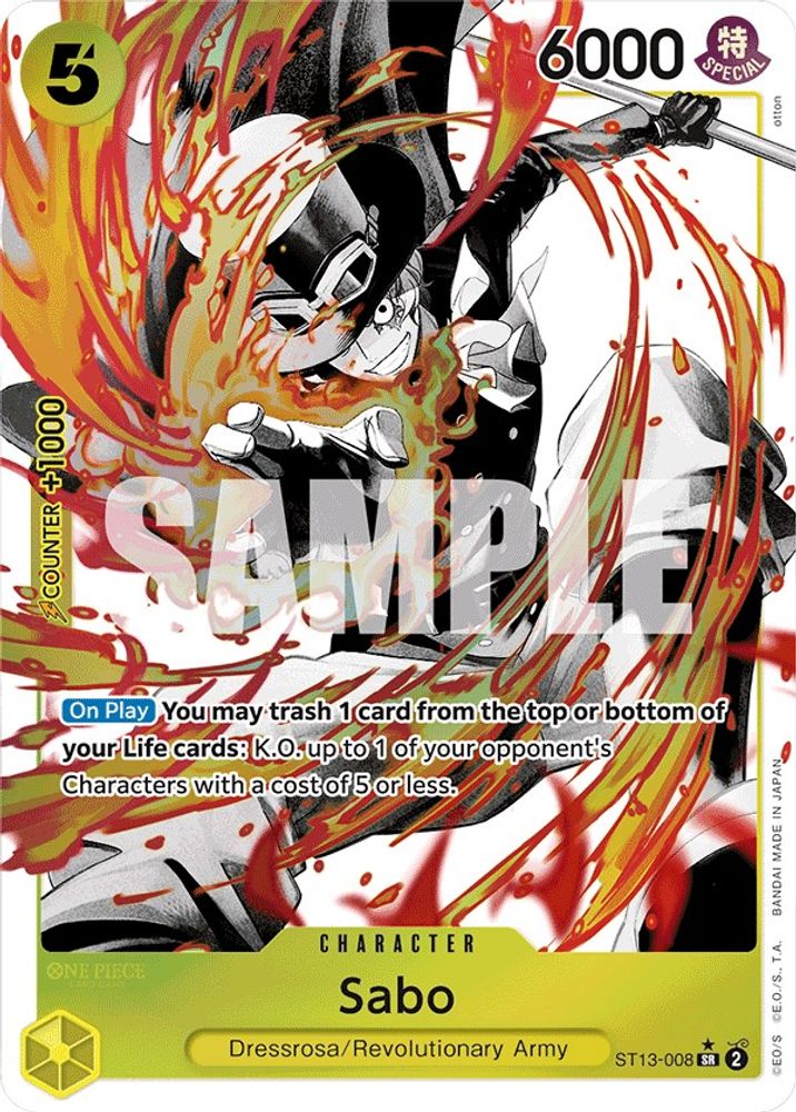 Sabo [Alternate Art] ST13-008 One Piece Card Game