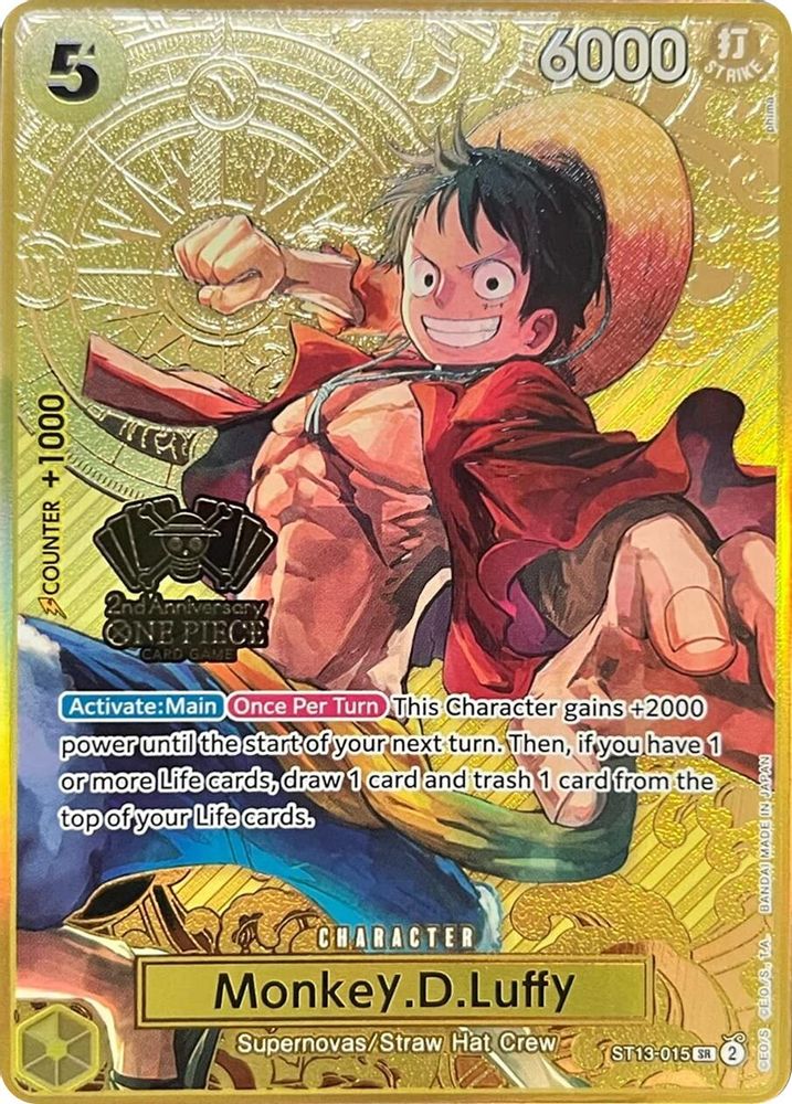 Monkey.D.Luffy [2nd Anniversary] ST13-015 One Piece Card Game