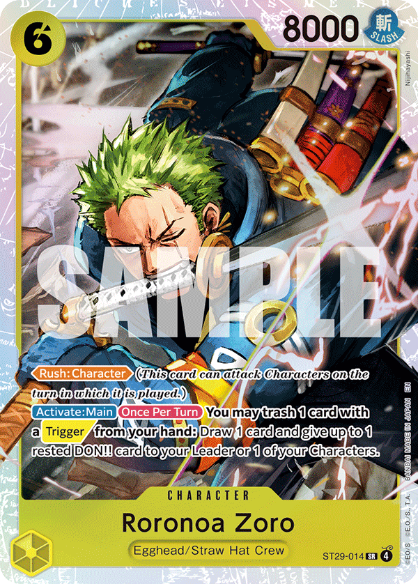 Roronoa Zoro [Alternate Art] JP ST29-014 One Piece Card Game