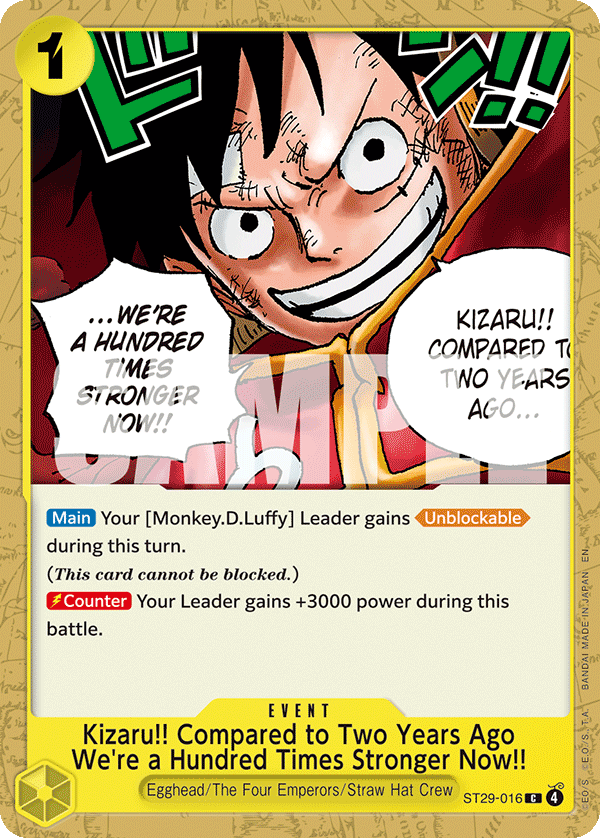 Kizaru!! Compared to Two Years Ago We're a Hundred Times Stronger Now!! ST29-016 One Piece Card Game