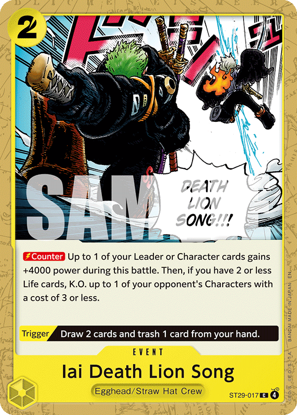 Iai Death Lion Song ST29-017 One Piece Card Game