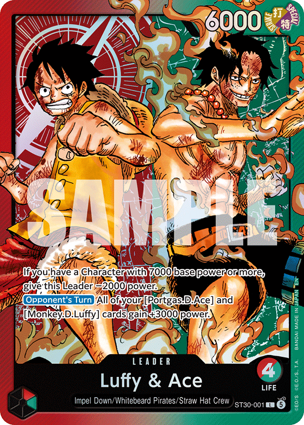 Luffy &amp; Ace ST30-001 One Piece Card Game