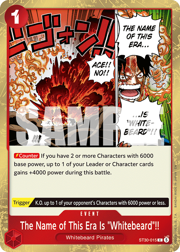 The Name of This Era Is "Whitebeard"!! ST30-015 One Piece Card Game