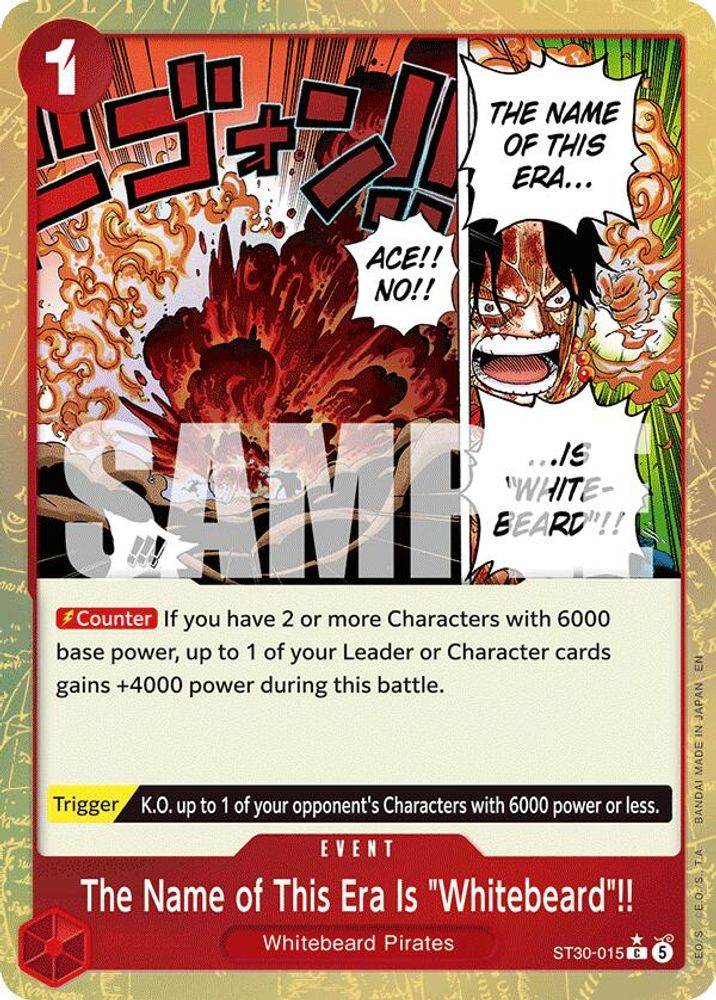 The Name of This Era Is "Whitebeard"!! [Alternate Art] ST30-015 One Piece Card Game