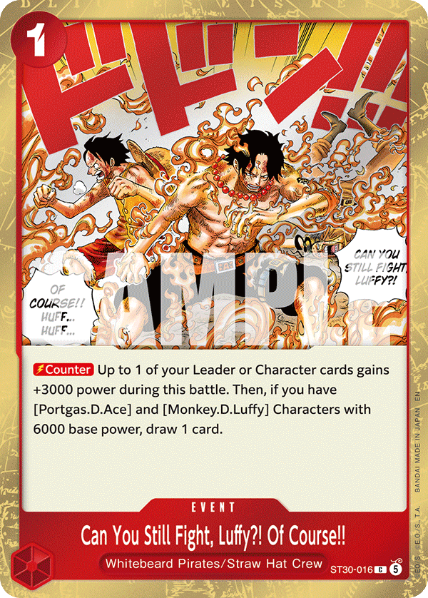 Can You Still Fight, Luffy?! Of Course!! [Alternate Art] JP ST30-016 One Piece Card Game
